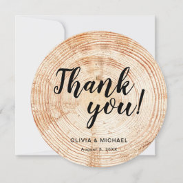 Cartão De Agradecimento Rustic Wood Weding Obrigado Mensagem Personalizada
