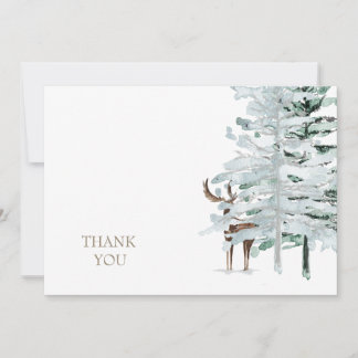 Cartão De Agradecimento Rustic Woodland Deer Personalized Thank You Card