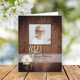 Cartão De Agradecimento Rústica Daisy Horse Bit Western Funeral Simpatia