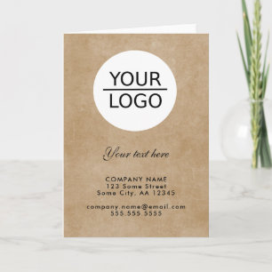 Cartão De Agradecimento Rústico Adicione seu Logotipo com Texto Personaliz