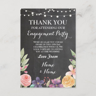 Cartão de agradecimento rústico de casamento com c