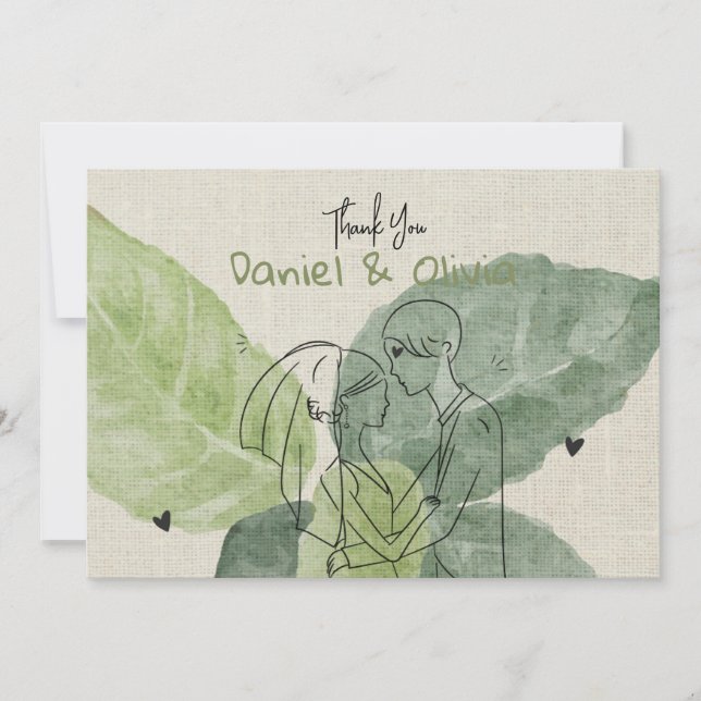 Cartão De Agradecimento Rústico Floral Vintage (Frente)