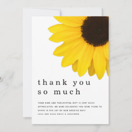 Cartão De Agradecimento Rústico Girassol Amarelo Foto Recém-Feita Obrigado
