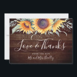 Cartão De Agradecimento Rústico Sangue de Girassol | Obrigado<br><div class="desc">Casamento Rustic Sunflower Bloom,  obrigado cartas.</div>