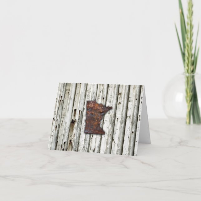 Cartão De Agradecimento Rusty Minnesota Shape (Frente)