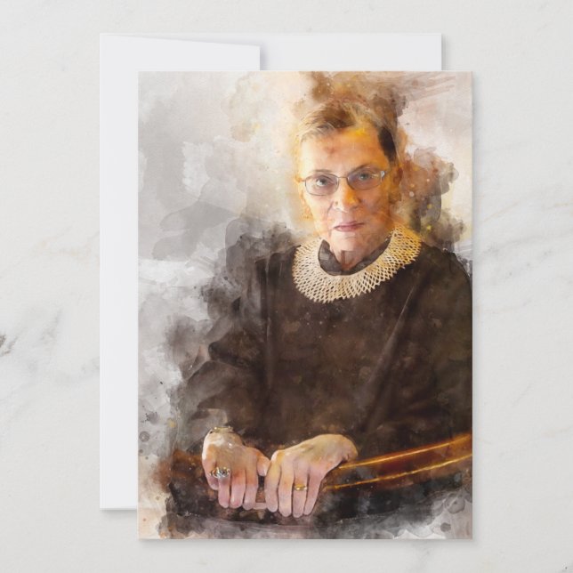 Cartão De Agradecimento Ruth Bader Ginsburg com o Juiz Robe Portrait (Frente)
