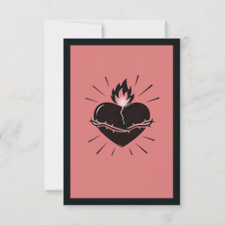 Cartão De Agradecimento Sacred Heart Reimagined – Minimal Symbolic Art