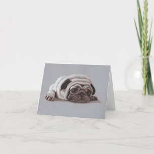 Cartão De Agradecimento Sad Pug