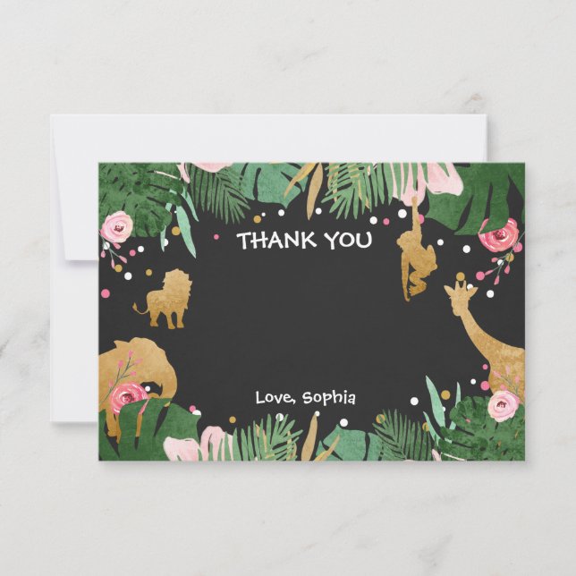 cartão de agradecimento Safari Animais selvagens Z (Frente)