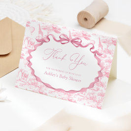 Cartão De Agradecimento Safari Animais Toile de Jouy Chá de fraldas Obriga