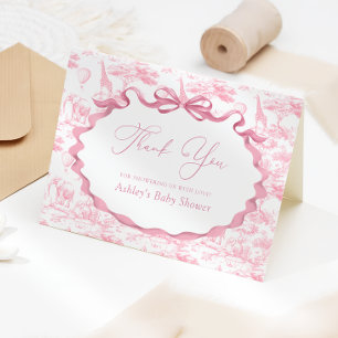 Cartão De Agradecimento Safari Animais Toile de Jouy Chá de fraldas Obriga