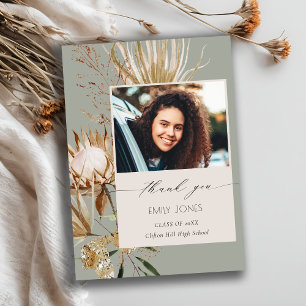 Cartão De Agradecimento Saga Green Protea Seca Palm Forte Graduação de F