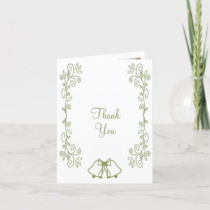 Cartão De Agradecimento Sage Bells Scrollwork Design Casamento