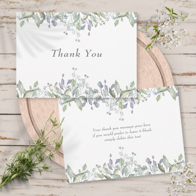 Cartão De Agradecimento Sage e Lilac Country Greenery (Sage and Lilac Country Greenery Thank You Card)
