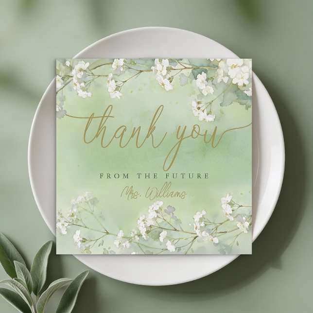 Cartão De Agradecimento Sage Floral Bridal Shower Thank You Card (Bridal Shower Thank You Card)