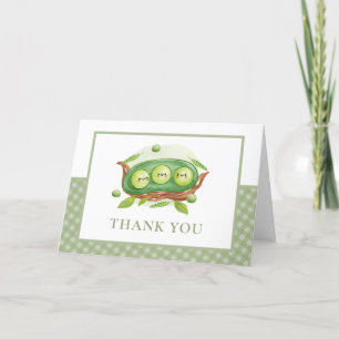 Cartão De Agradecimento Sage Gingham Greenery Sweet Pea Em Chá de fraldas