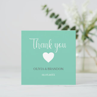 Cartão De Agradecimento Sage Green Blue Wedding Thank You Note Card