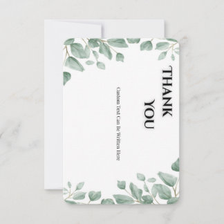 Cartão De Agradecimento Sage Green Eucalyptus Wedding Thank You Card