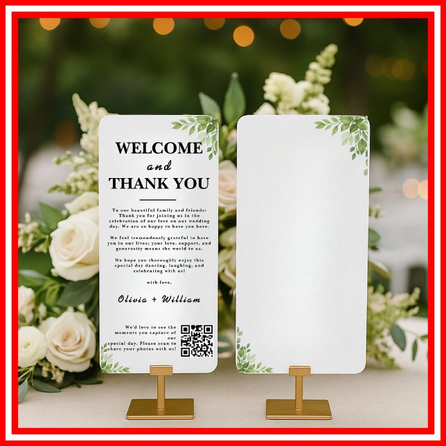 Cartão De Agradecimento Sage Green Folhas Obrigado Seja Bem-vindo a Cartõe (Criador carregado)