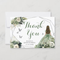 Sage Green Geométrico Floral Princesa Quinceañera