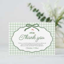 Sage Green Golf New to the Club Thank you card
