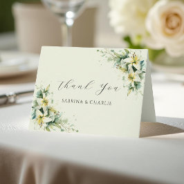 Cartão De Agradecimento Sage Green Lily Valley Sophisticated Floral