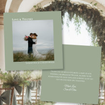 Sage Green Love & Obrigados Foto & Note Weding