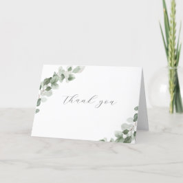 Cartão De Agradecimento Sage Green Watercolor Deixa Casamento Moderno