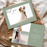 Cartão De Agradecimento Sage Green Wedding Obrigado Foto Minimalista<br><div class="desc">Nosso Casamento Minimalista Obrigado A Carta Simples Foto é o epítome da elegância e gratidão. Com uma design e um espaço limpos e subestimados para a sua foto favorita de casamento, é a maneira perfeita de expressar seus obrigados a entes queridos. Personalize com a sua mensagem e envie um sinal...</div>