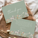 Cartão De Agradecimento Sage Green Wildflower Chá de panela Obrigado<br><div class="desc">Expresse sua gratidão com nosso Cartões de agradecimentos de Chá de panela Terracotta Wildflower. Esta carta maravilhosamente desenhada captura a essência do charme da natureza, apresentando flores silvestres vibrantes contra um pano de fundo quente de terracota. As delicadas flores silvestres simbolizam a beleza e a singularidade de cada momento partilhado...</div>