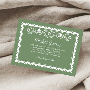 Cartão De Agradecimento Sage GreenCielito Lindo Chá de fraldas Muchas Grac