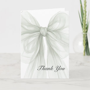 Cartão De Agradecimento Sage Sheer Bow Elegante Obrigado