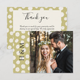 Cartão De Agradecimento Sage Verde Boho Foto Casamento Obrigado