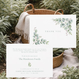 Cartão De Agradecimento SageSimple Greenery Funeral Personalized Thank You