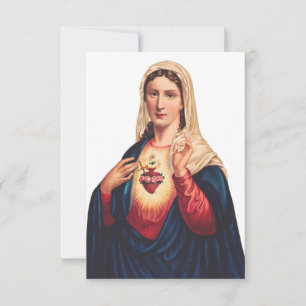 Cartão De Agradecimento Sagrado Coração de Maria Carta Santa   Ave Maria