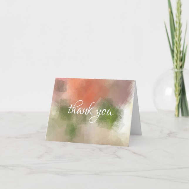 Cartão De Agradecimento Sagrado Mão Script Rosas Abstratas Flores Chic (Frente)