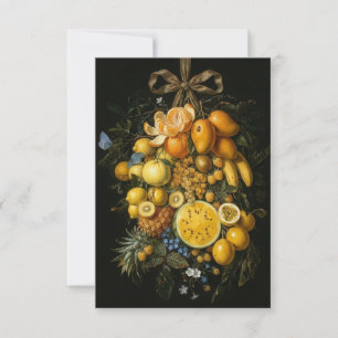 Cartão De Agradecimento Saguão de Frutas Douradas Vintage Pintura a Óleo