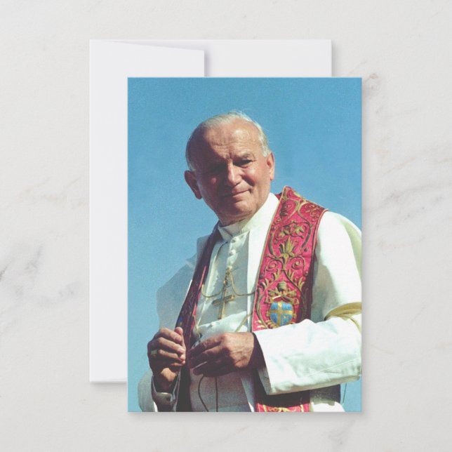 Cartão De Agradecimento Saint John Paul II The Pilgrim of Hope Holy Card (Frente)