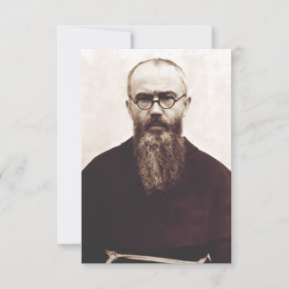 Cartão De Agradecimento Saint Maximilian Kolbe Premium Holy Card