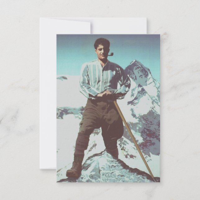 Cartão De Agradecimento Saint Pier Giorgio Frassati Verso l'Alto Holy Card (Frente)