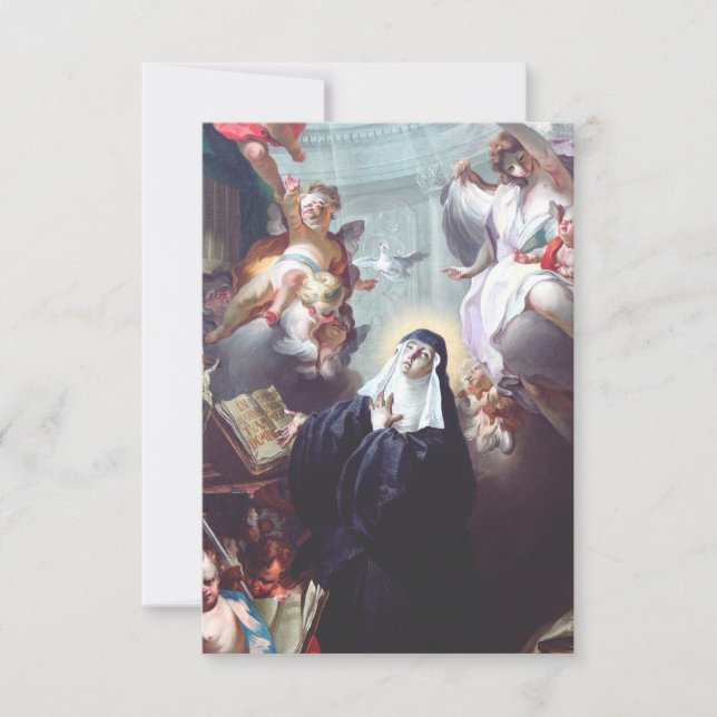 Cartão De Agradecimento Saint Scholastica Spirit of the Dove Holy Card (Frente)