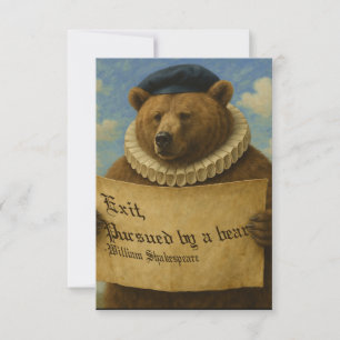 Cartão De Agradecimento Sair, perseguido por um urso citação de Shakespear