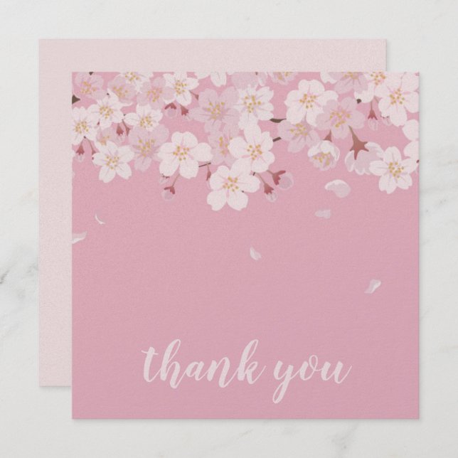 CARTÃO DE AGRADECIMENTO: SAKURA CHERRY BLOSSOMS (Frente/Verso)