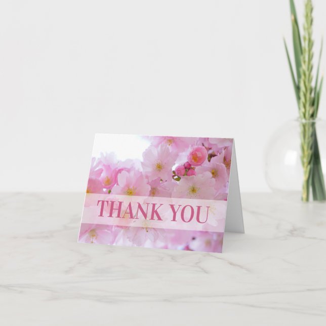 Cartão De Agradecimento Sakura Rosa (Frente)
