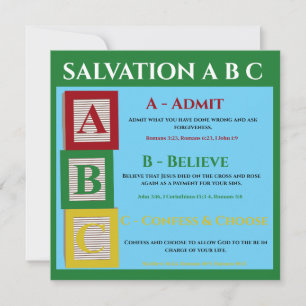 Cartão De Agradecimento Salvação abc