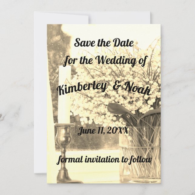 Cartão De Agradecimento Salvar a data (Frente)