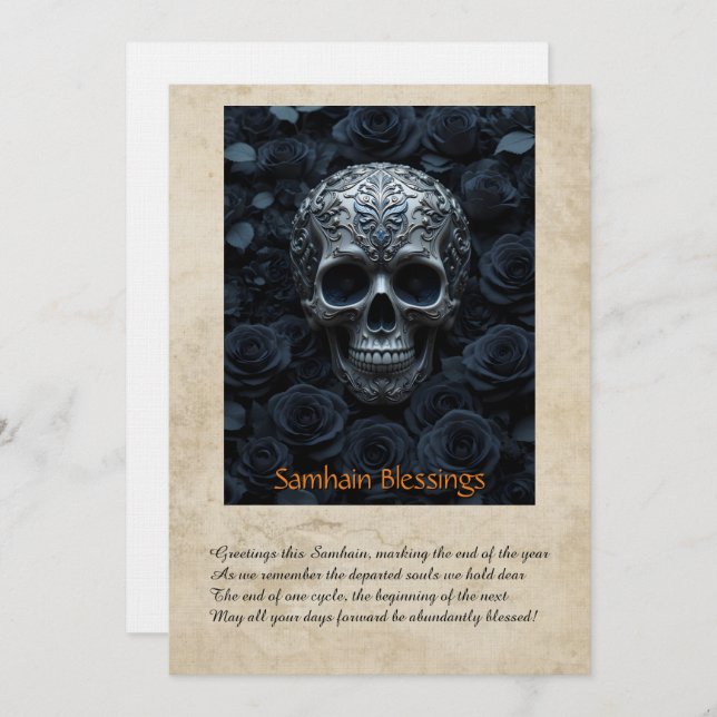 Cartão De Agradecimento Samhain Greeting Card (Frente/Verso)