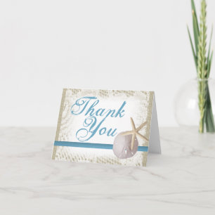 Cartão De Agradecimento Sand Dollar and Starfish Thank You