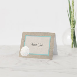 Cartão De Agradecimento Sand Dollar Beach Wedding Thank You Card