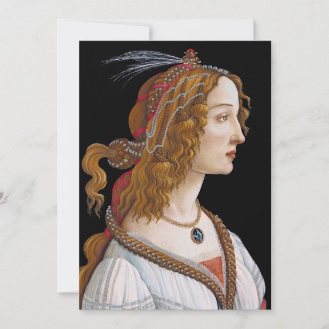 Cartão De Agradecimento Sandro Botticelli - Retrato de Simonetta Vespucci (Frente)